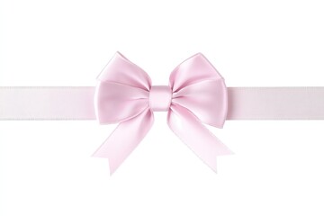 Pink ribbon bow on white background (5)