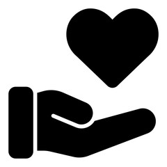 Hand heart icon