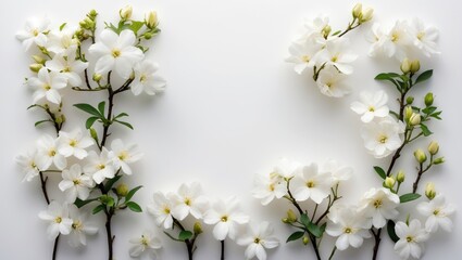 Blooming Jasmine Flower Isolated on White Background with Clipping Path