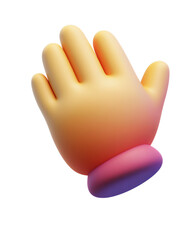 Obraz premium Vibrant 3D clay hand emoticon showcasing a lively design with a playful color gradient