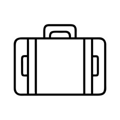 Simple business briefcase icon for professional documents and travel accessories vector illustration design