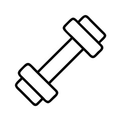 Dumbbell vector icon for fitness training and weightlifting equipment in gym workout and exercise 