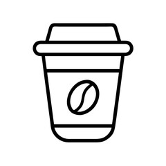 Coffee cup vector icon illustration for cafe shop drink menu and coffee to go design element, line art
