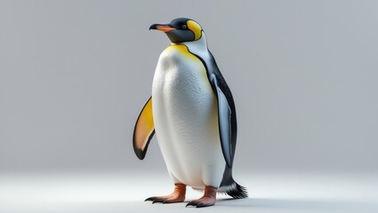 Obraz premium Emperor penguin in a white background setting