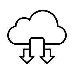 Cloud computing download data transfer network storage backup service technology vector graphic design 