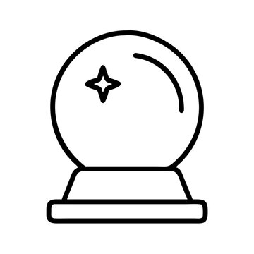 Crystal ball fortune teller magic future prediction mystical sphere divination spiritual gazing ball icon vector