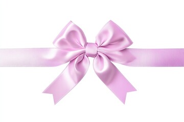 Pastel Pink Ribbon Bow on White Background (4)