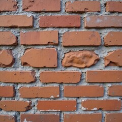 Fototapeta premium Rust-colored bricks with aged patina and seamless rough texture. Generative AI