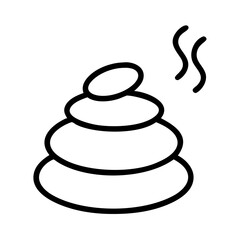 Hot stone massage therapy vector icon wellness spa treatment relaxation zen stones outline drawing for massage
