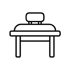 Office desk chair outline icon vector illustration for furniture and workspace design, isolated desk chair