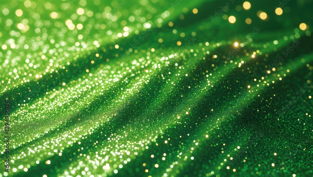 Poster Background texture featuring green glitter in an abstract style