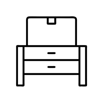 recommend clip art: Nightstand furniture bedroom bedside table storage drawers minimalist design home decor vector icon outline 