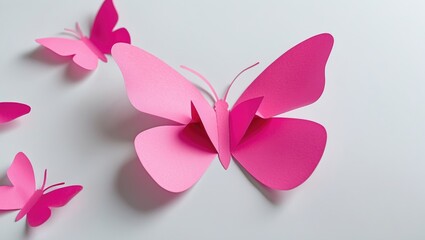 Using a pink paper butterfly with severed wings to symbolize violence against women and children in business.