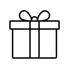 Gift box outline vector illustration for birthday present christmas gift and special occasion  character