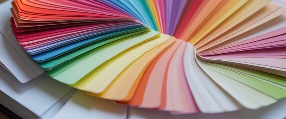 Book of color swatches. Catalogue of rainbow sample shades.