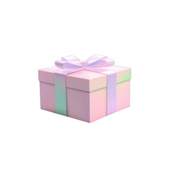 Obraz premium A lovely pastel pink gift box tied with a delicate ribbon, perfect for any special occasion. Ideal for celebrations, birthdays, or festive events, creating a cheerful atmosphere.