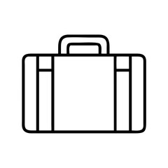 Outline suitcase vector icon illustration for travel baggage business and vacation concept design 