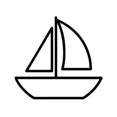 Sailboat vector illustration for nautical theme design and summer vacation graphics simple boat clip art icon 