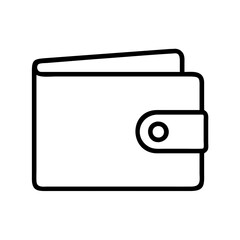 Wallet icon vector illustration of money holder for cash and cards in outline style for financial theme 