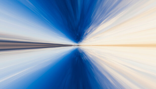 Abstract burst of vibrant blue and beige colors creating a dynamic visual effect. Blender illustration