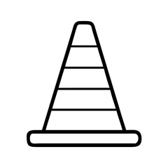 Traffic cone vector illustration for road safety construction warning sign icon design and clip art graphic 