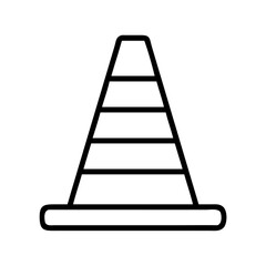 Traffic cone outline vector icon illustration safety cone construction cone road cone warning cone sign 