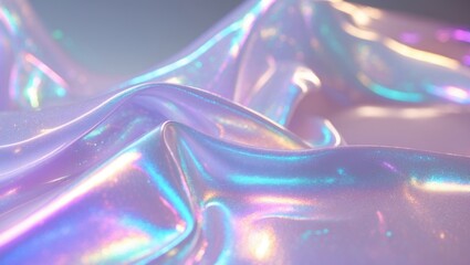 Fototapeta premium Holographic texture. Iridescent backdrop. Neon-colored hologram gradient. Foil