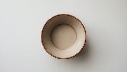 Flat view of a hollow noodle bowl placed on a white background