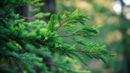 Fototapeta premium Close-up of an incense cedar tree branch
