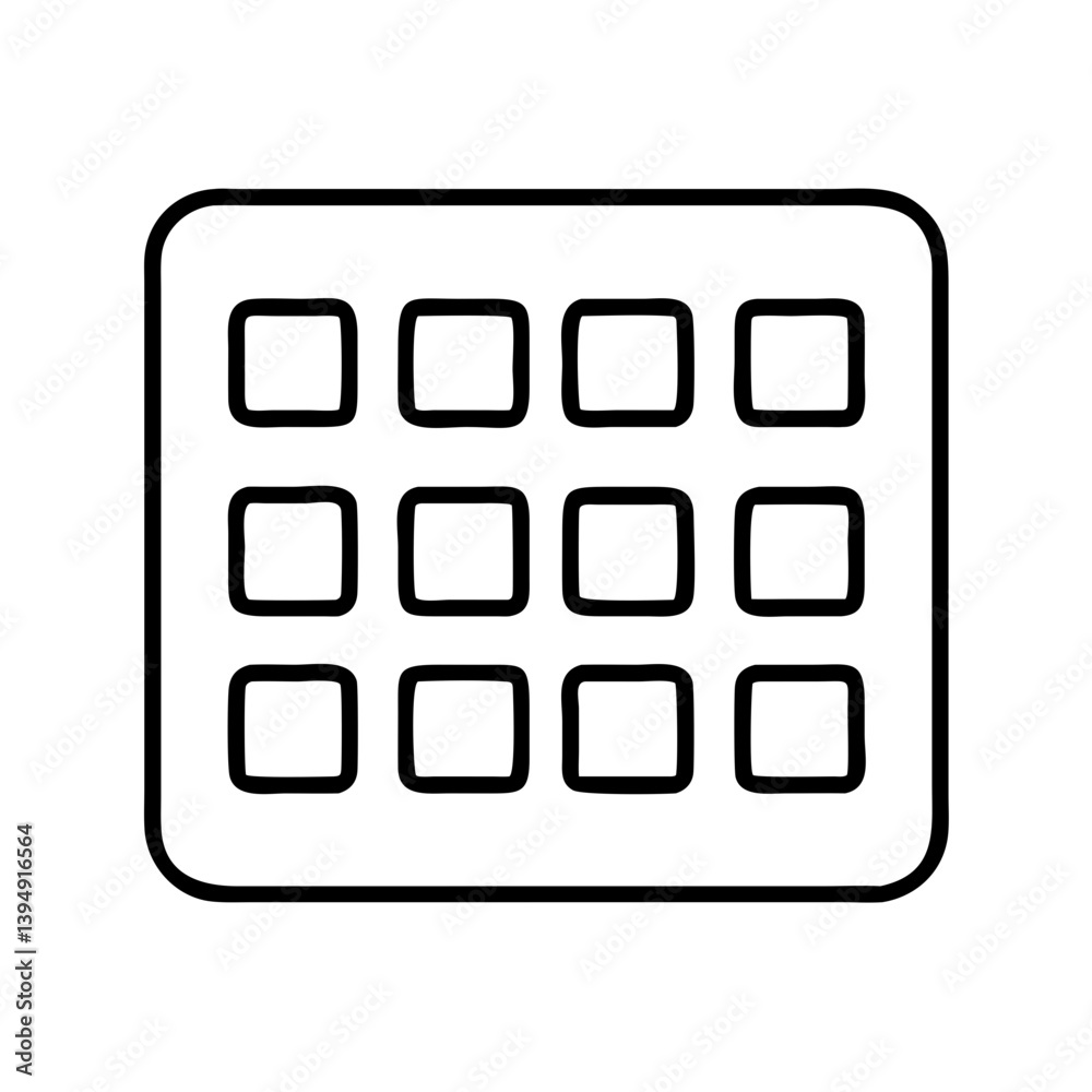 Poster app menu grid dashboard interface navigation icon vector illustration for ui design and development 