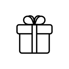 Customer gift isolated icon, client gift box vector symbol with editable stroke