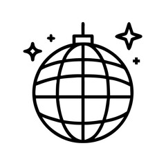 Disco ball party celebration vector icon illustration for night club and dance event decoration design