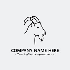 Head of goat illustration black and white for logo company vector image
