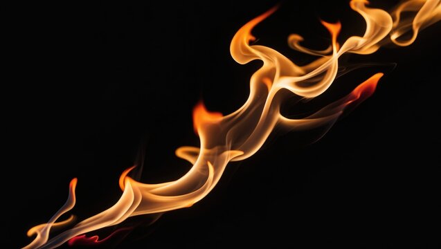 Single flame over black surface