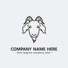 Head of goat illustration black and white for logo company vector image
