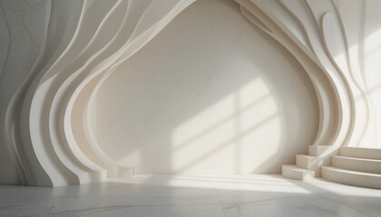 Elegant architectural design showcase modern gallery space minimalist environment natural light contemporary aesthetic