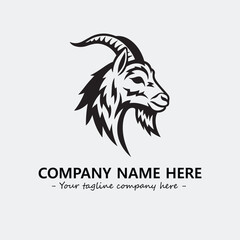 Head of goat illustration black and white for logo company vector image
