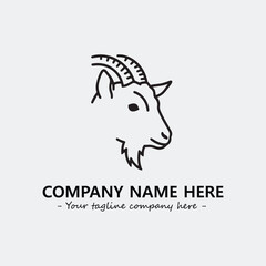 Head of goat illustration black and white for logo company vector image
