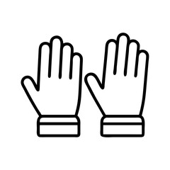 Obraz premium Gloves vector icon, protective hand wear for safety, hygiene, and medical use, outline style drawing design