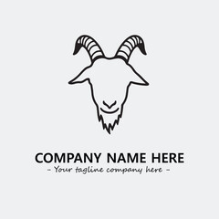 Head of goat illustration black and white for logo company vector image
