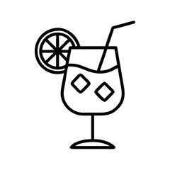 Refreshing summer cocktail drink with lemon and ice cubes vector illustration perfect for menu design and ads