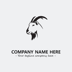 Head of goat illustration black and white for logo company vector image
