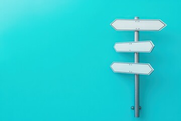 Obraz premium Three directional signs attached to a pole against a background