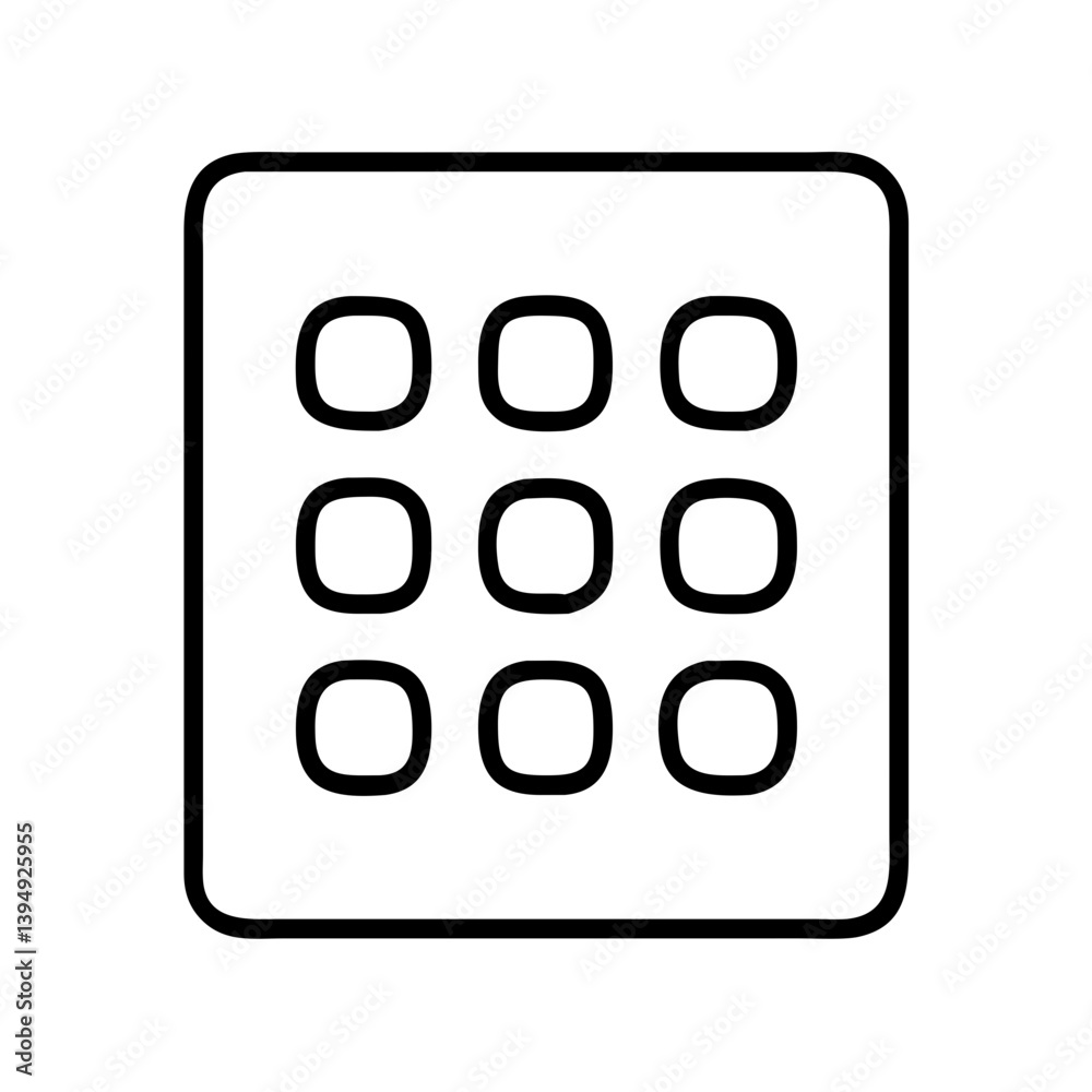 Poster application grid icon menu app launcher interface symbol user experience design for mobile and web d