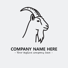 Head of goat illustration black and white for logo company vector image
