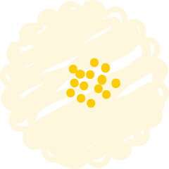 Hand-drawn scribble illustration of flower.