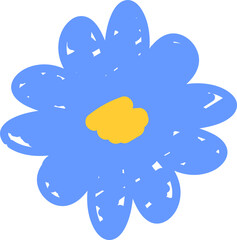 Hand-drawn scribble illustration of flower.