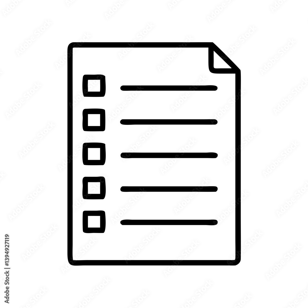 Poster checklist document icon vector for task management and to do list planning and organization in busin