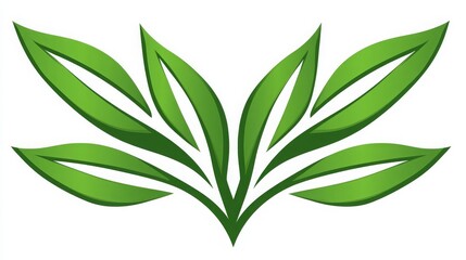 Fototapeta premium Vibrant Green Leaves Design Illustration Perfect for Eco Logos and Nature Themes