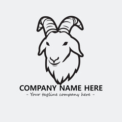 Head of goat illustration black and white for logo company vector image

